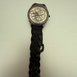 Vintage Fossil Limited Edition Collectible Watch Black Braided Band